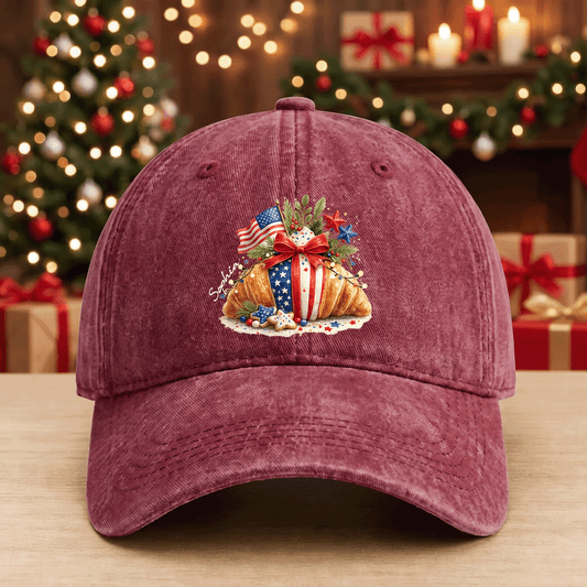 Personalized Thanksgiving Baseball Cap, Custom Name Fall Harvest Vintage Washed Denim Cap