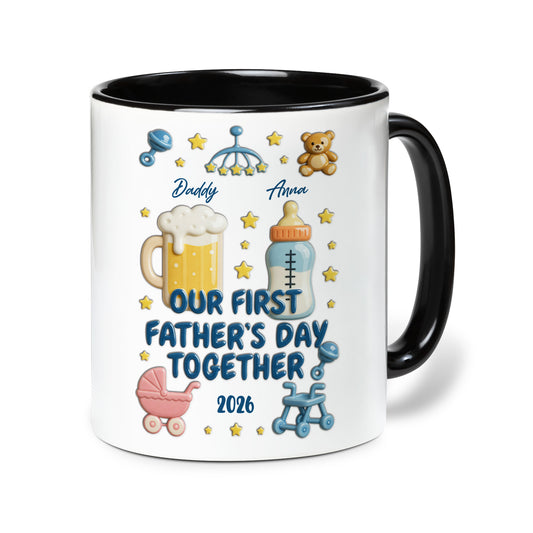 Personalized Father Accent Mug - First Father's Day Custom Coffee Mug