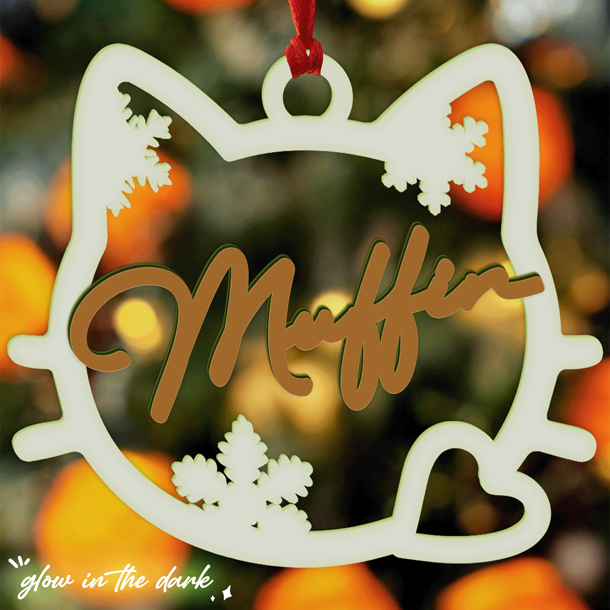 Personalized Pet's Name Wood And Luminous Acrylic For Paw Lover Ornament