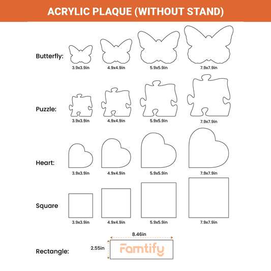 Famtify personalized acrylic plaque gift details
