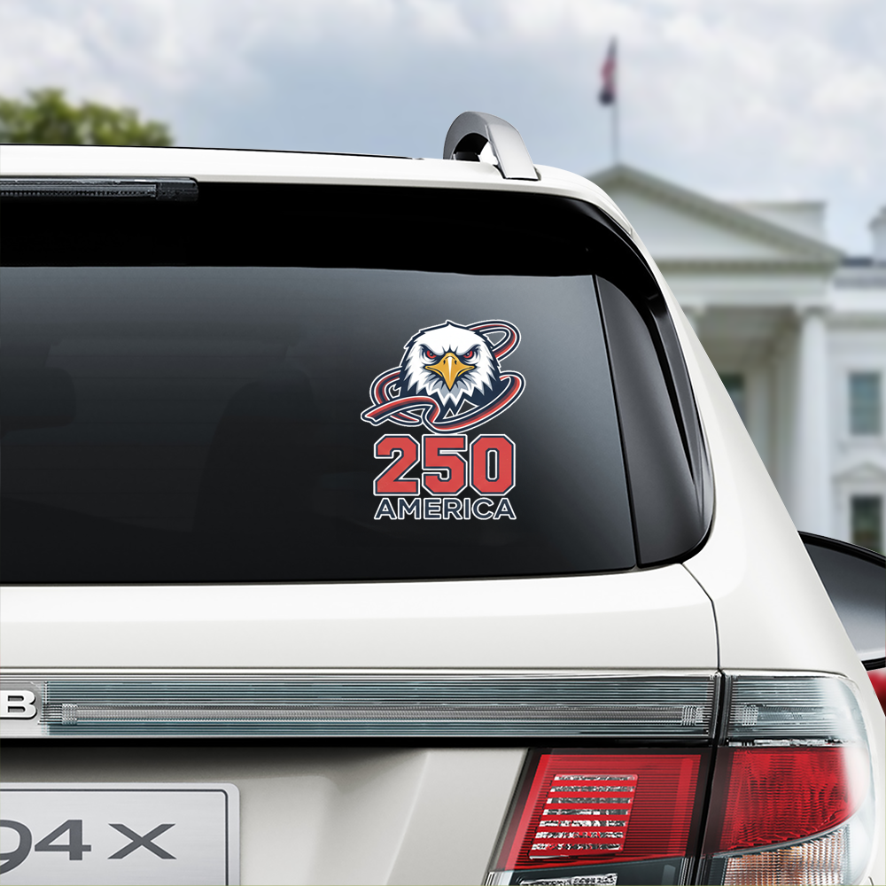 America 250 Window Decal Sticker – USA Semiquincentennial Celebration