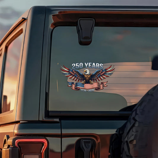 USA 250 Celebration Vinyl Decal - Patriotic Window Sticker