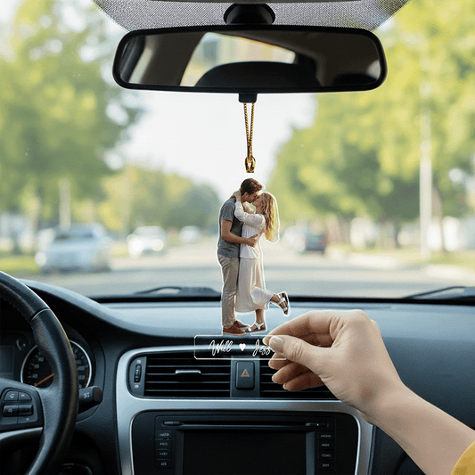 Our Love on the Road - Meaningful Car Gift for Couples - Personalized Couple Custom Shape Car Ornament