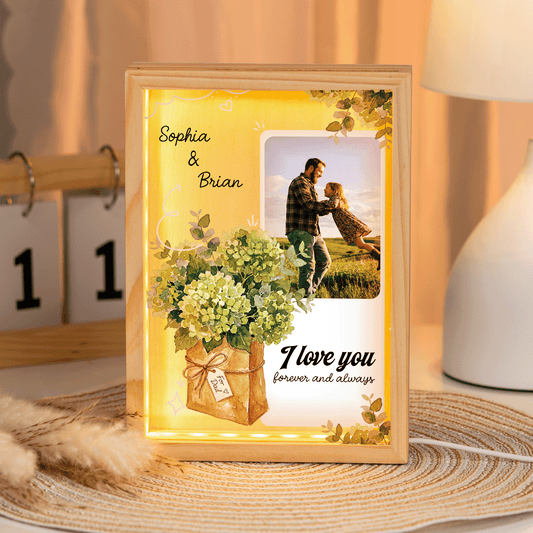 I Love You Forever and Always Photo Frame Light Box - Custom Photo LED Gift for Dad