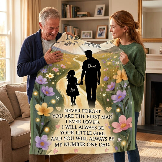 To My Dad Blanket From Daughter - Sentimental Father's Day Gift | Personalized Rustic Family Keepsake Throw