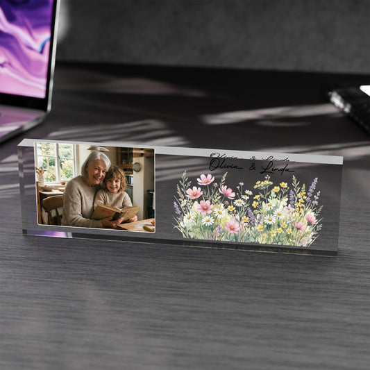 Wild Flowers Personalized Photo Acrylic Plaque Gift
