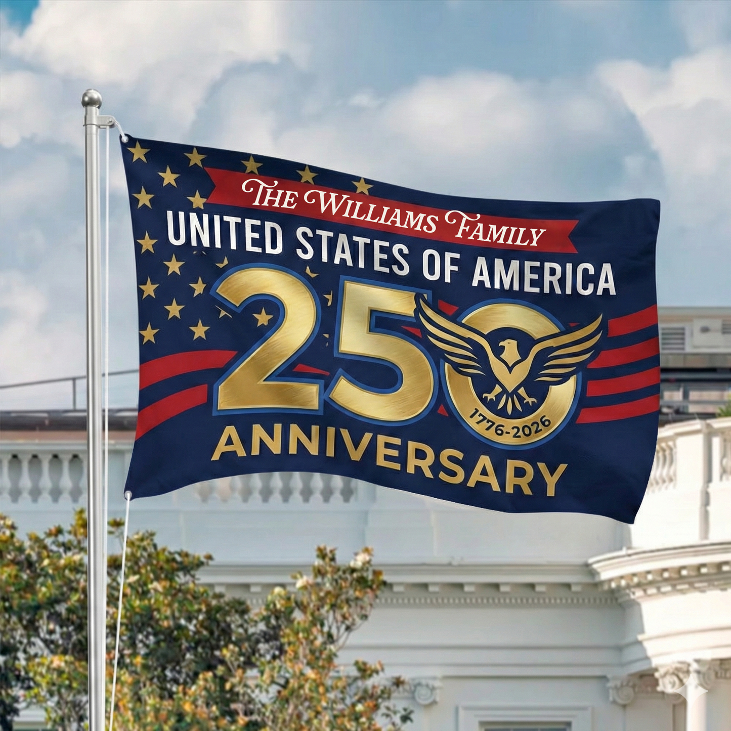 250th Anniversary USA Eagle Patriotic House Flag