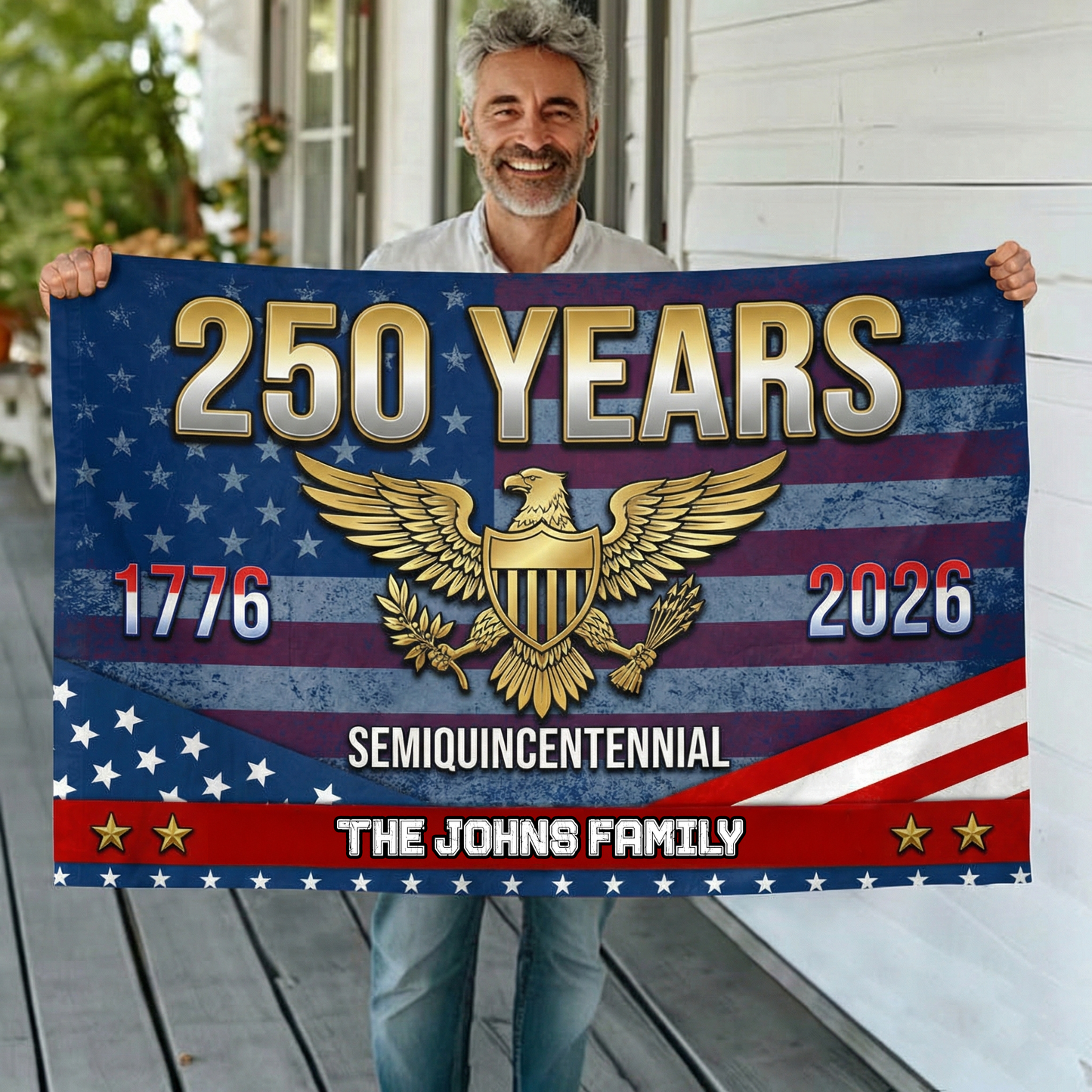 America 250th Semiquincentennial Anniversary House Flag