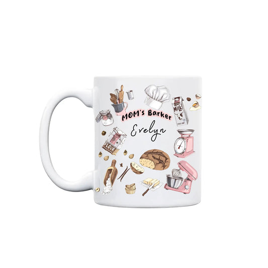 Sweet Kitchen Memories Design - Personalized Baking Mom Mug - Mother's Day Gift for Mom - Custom Name Baker Mug