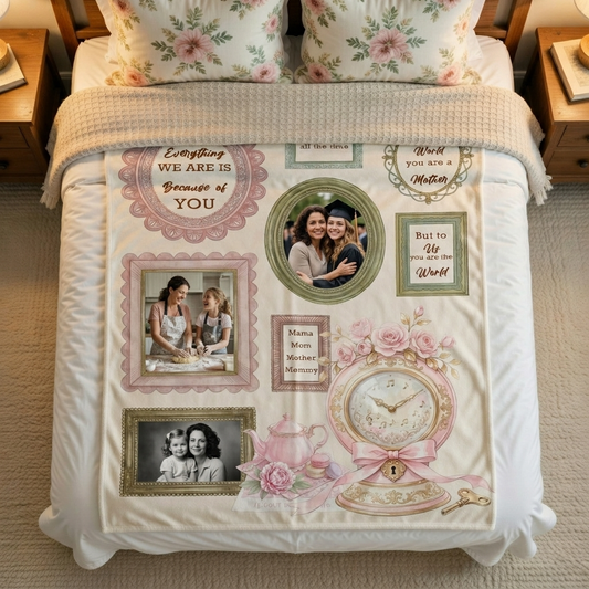 This Cozy Blanket Reminds You How Much We Love You - Personalized Mom Photo Blanket Gift