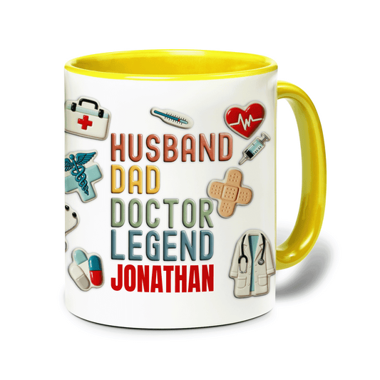 Personalized Doctor Dad Mug - Husband Dad Doctor Legend Custom Name Coffee Mug
