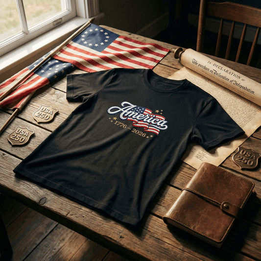 United States 250th Independence 1776 - 2026 Embroidered T-Shirt