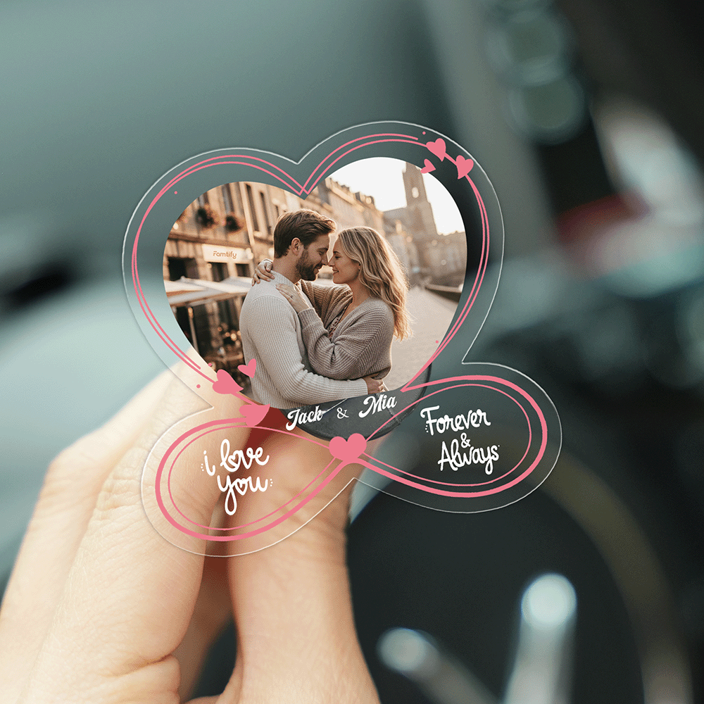 Drive Safe, My Love – Romantic Car Gift for Couples – Personalized Custom Shape Acrylic Car Clip