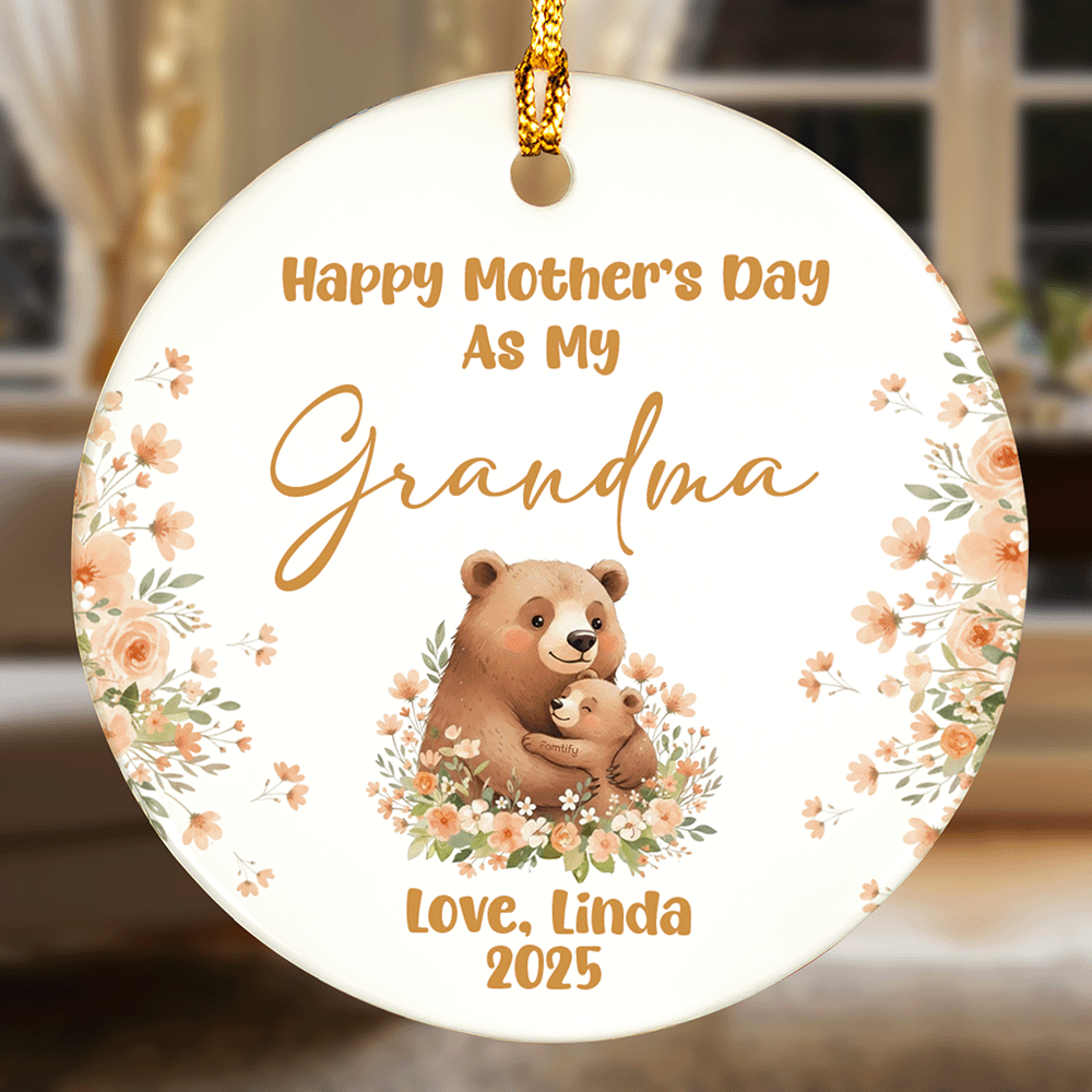 Happy Mother’s Day – Meaningful Mother’s Day Gift for Mom and Grandma – Personalized Ceramic Ornament