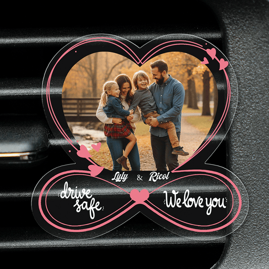 Drive Safe, My Love - Romantic Car Gift for Couples - Personalized Custom Shape Acrylic Car Clip