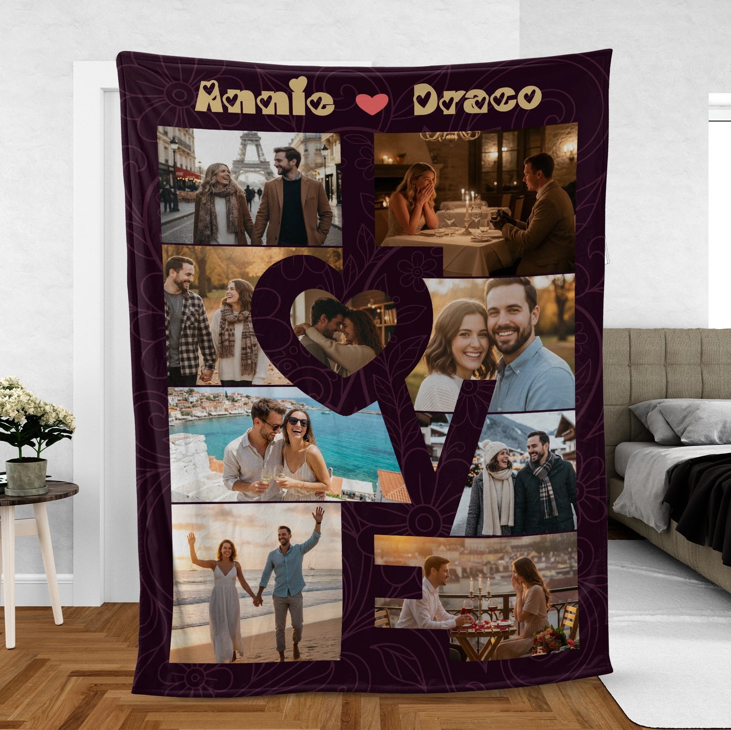 All About Our Love – Meaningful Gift for Couples – Personalized Photo Blanket