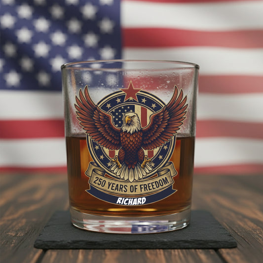 America Semiquincentennial 250 Years Of Freedom Whiskey Glass