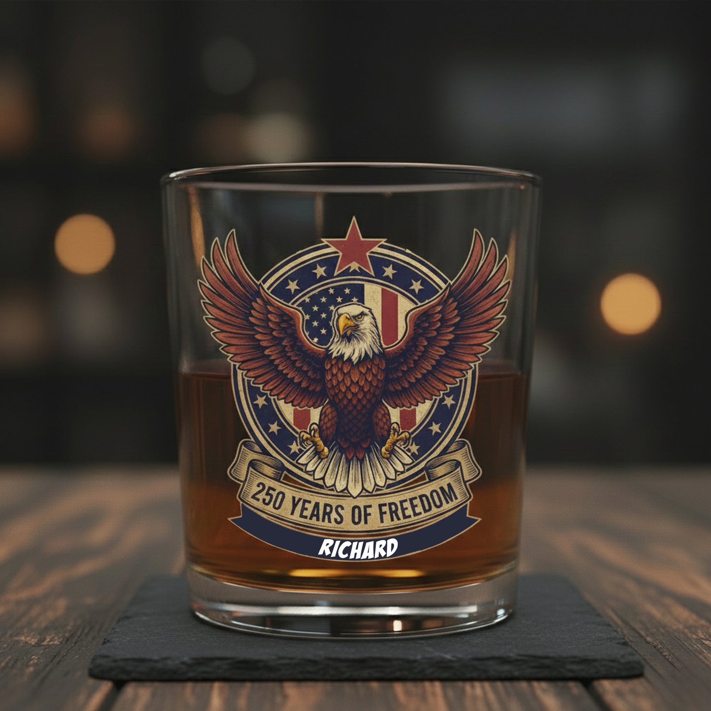 America Semiquincentennial 250 Years Of Freedom Whiskey Glass