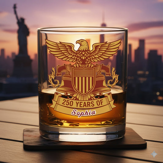 Celebrate Our America 250th Anniversary We The People Whiskey Glass