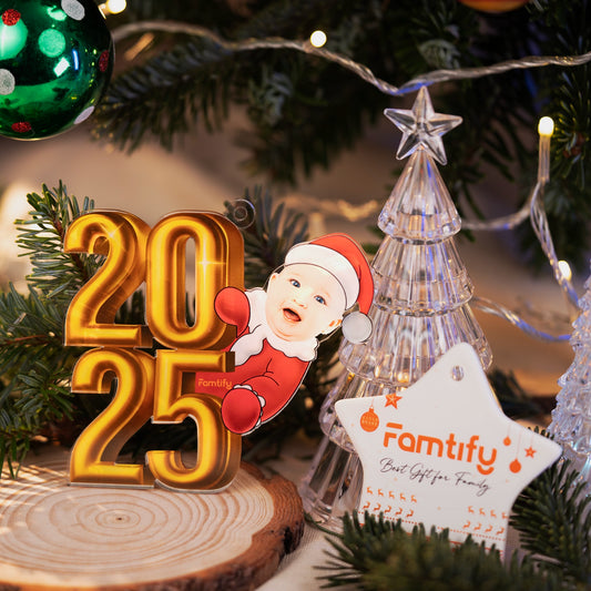 Santa Baby Photo Ornament - Custom Cutout Acrylic Christmas Gift