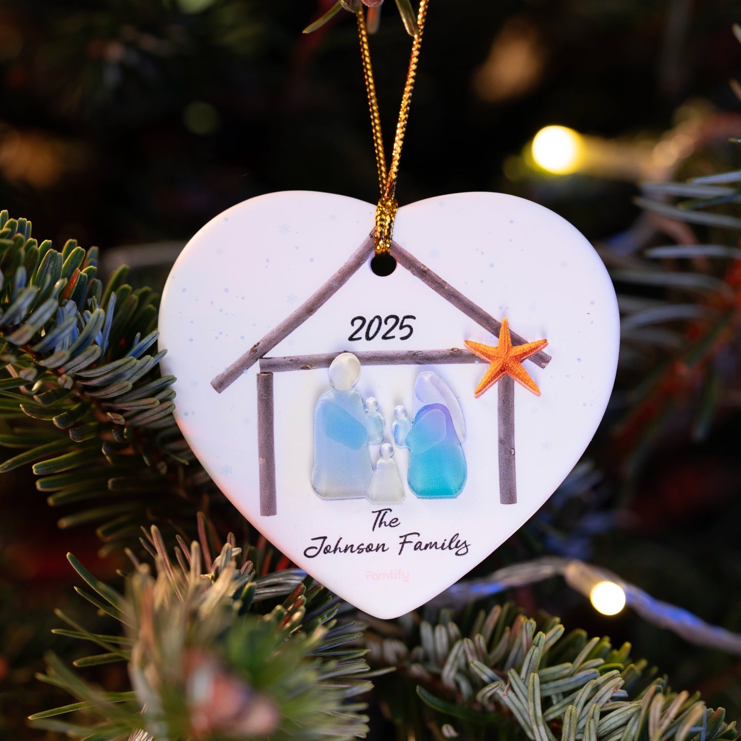 Personalized Happy Home Happy Family Ceramic Ornament