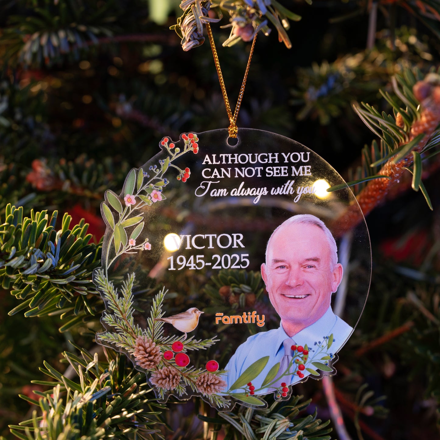 I Am Always With You – Personalized Memorial Photo Acrylic Ornament