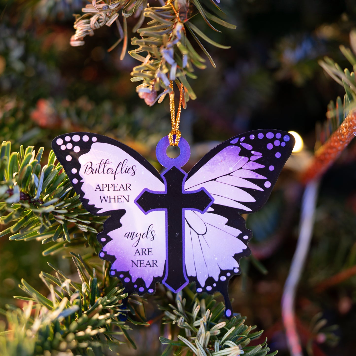 Butterflies Appear When Angels Are Near – Custom Acrylic Ornament for Memorial Gift
