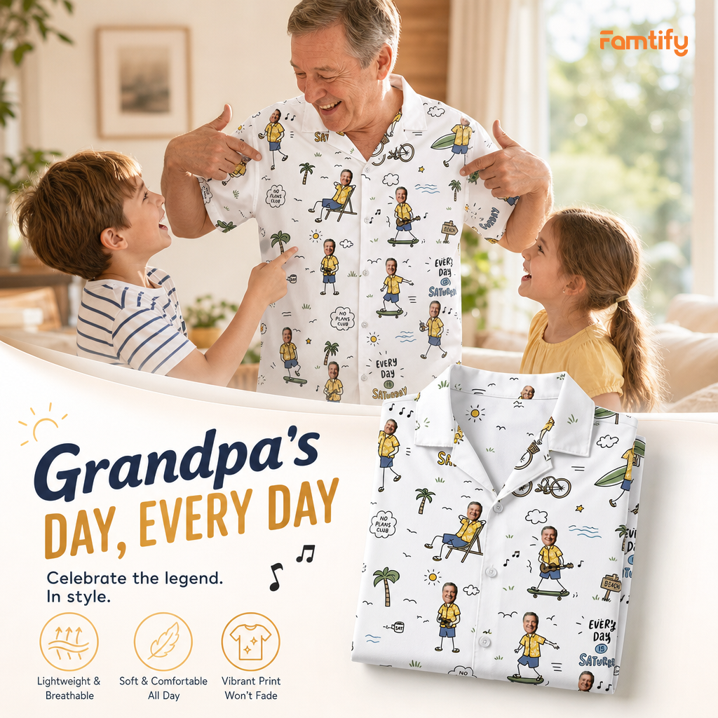 Every Day Is Saturday Hawaiian Shirt – Personalized Tropical Gift for Grandpa