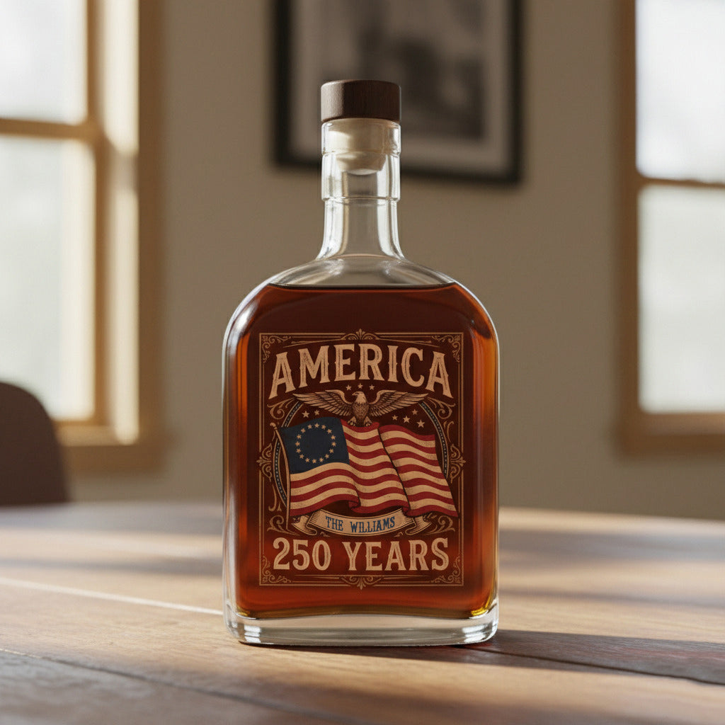250 Years America Anniversary 250th Independence Day Whiskey Bottle