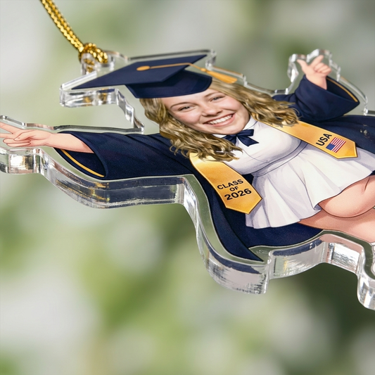 Personalized Graduation Year and Photo Acrylic Ornament