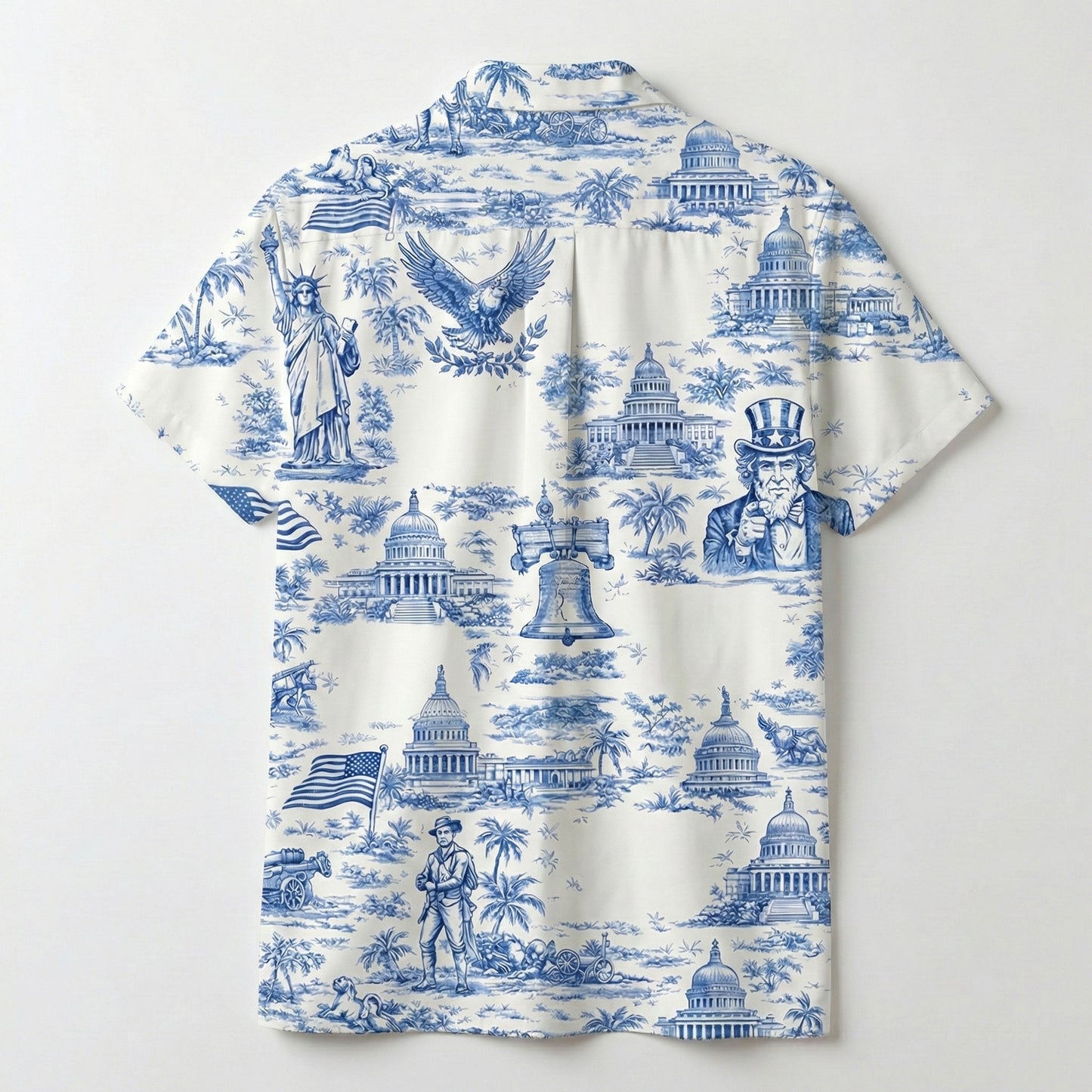 America 250th Anniversary Toile De Jouy Style Hawaii Shirt
