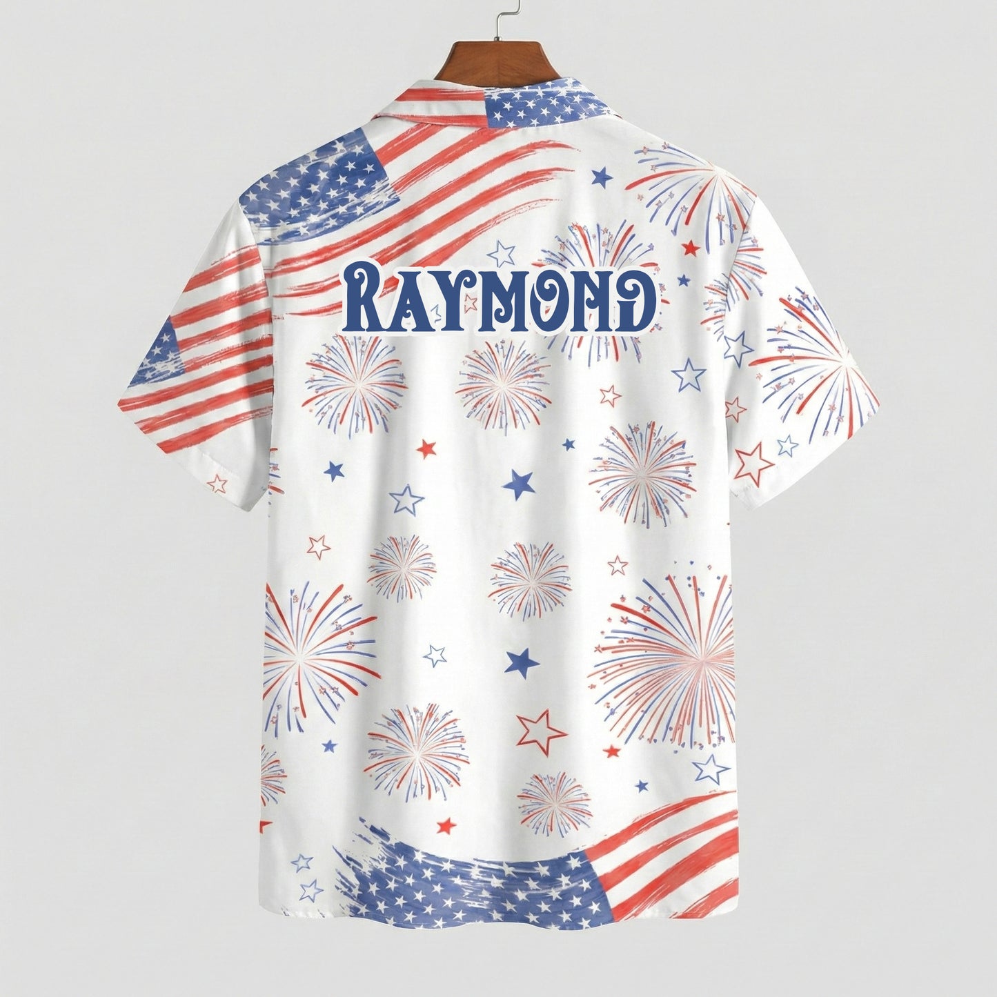 Personalized USA 250 Years Hawaiian Shirt – Patriotic Bald Eagle Fireworks Independence Shirt