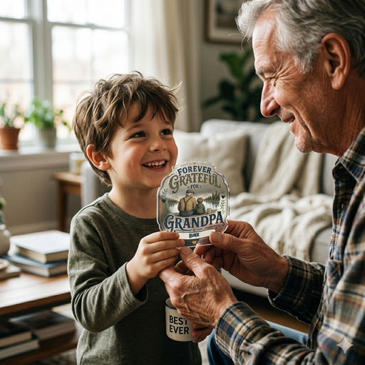 Personalized Forever Grateful Grandpa Acrylic Plaque - Custom Photo Gift