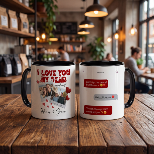 It All Started With a Message - Romantic Memory Gift for Couples - Personalized Mug