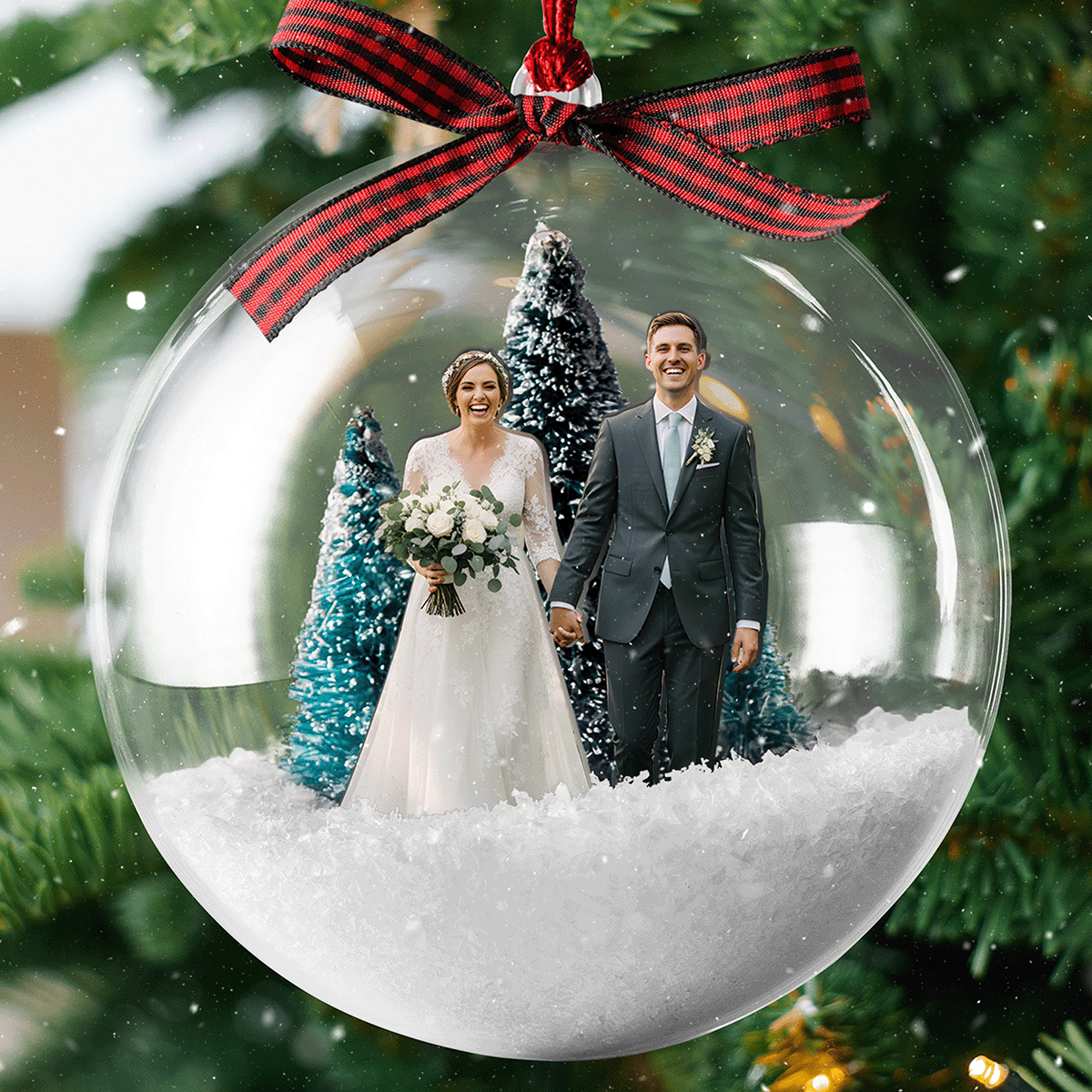 Love Bird Personalized Christmas Bauble Ornament