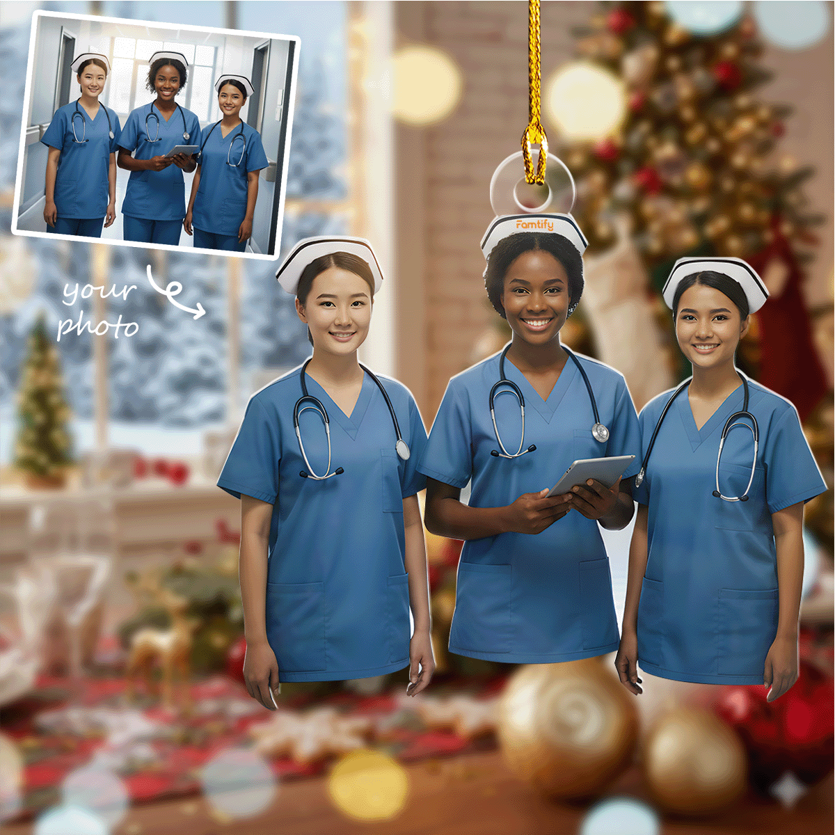 Nurse Besties – Personalized Photo Acrylic Ornament