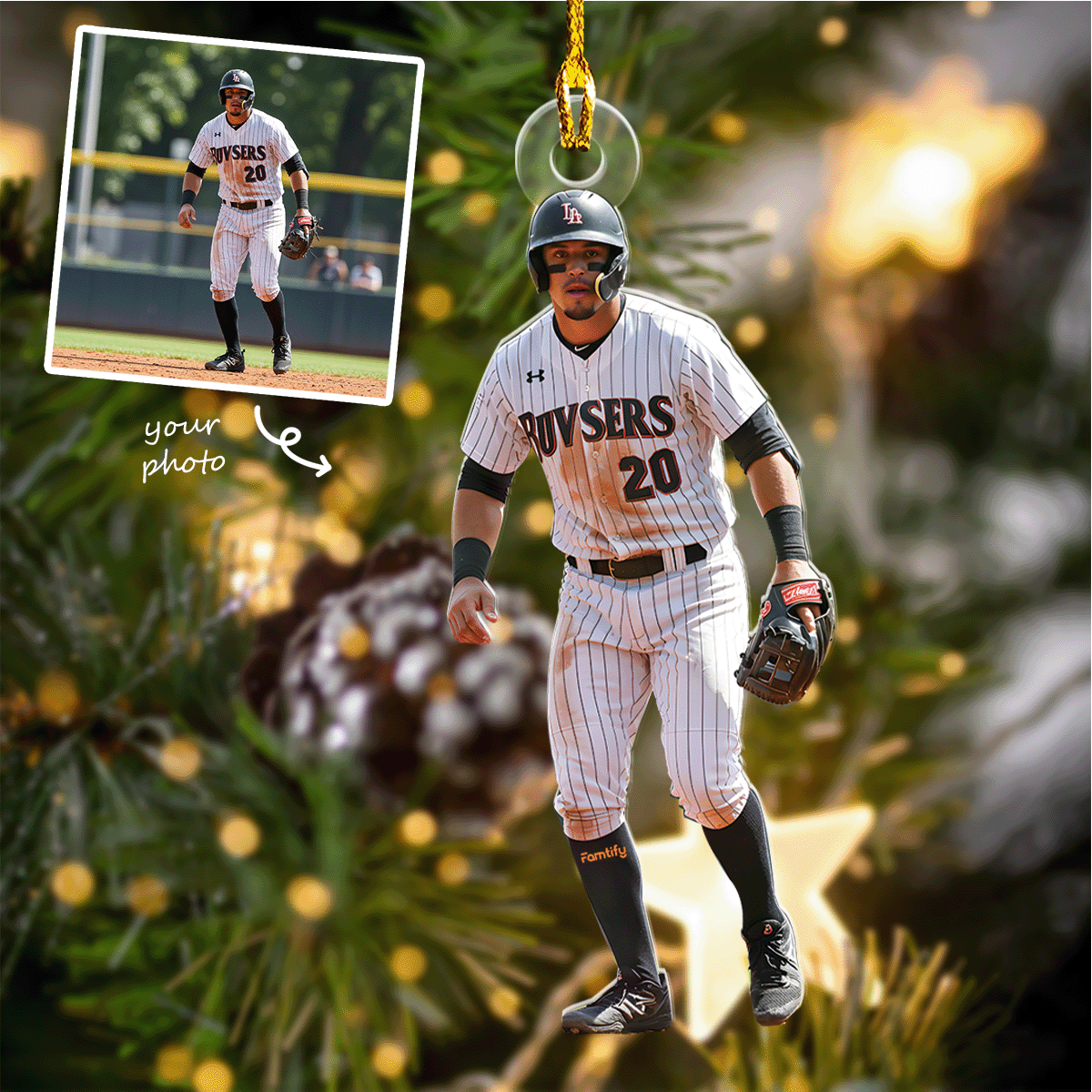 Personalized Photo Acrylic Ornament For Baseball Players