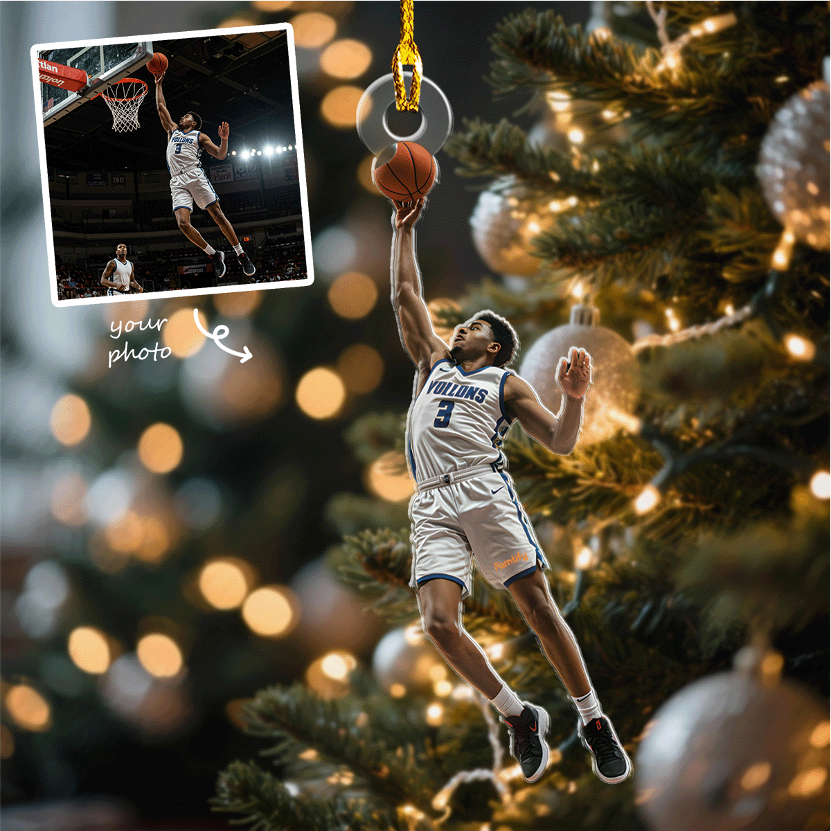 Personalized Photo Acrylic Ornament For Basketball Players