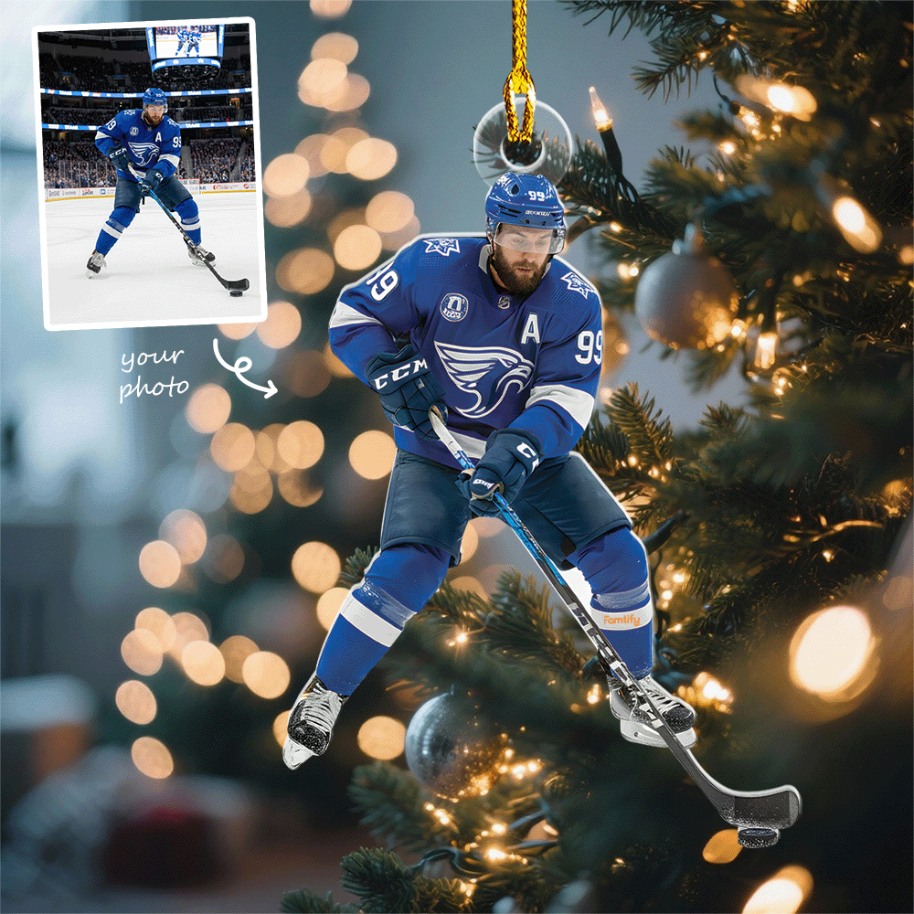 Personalized Photo Acrylic Ornament For Ice Hockey Players