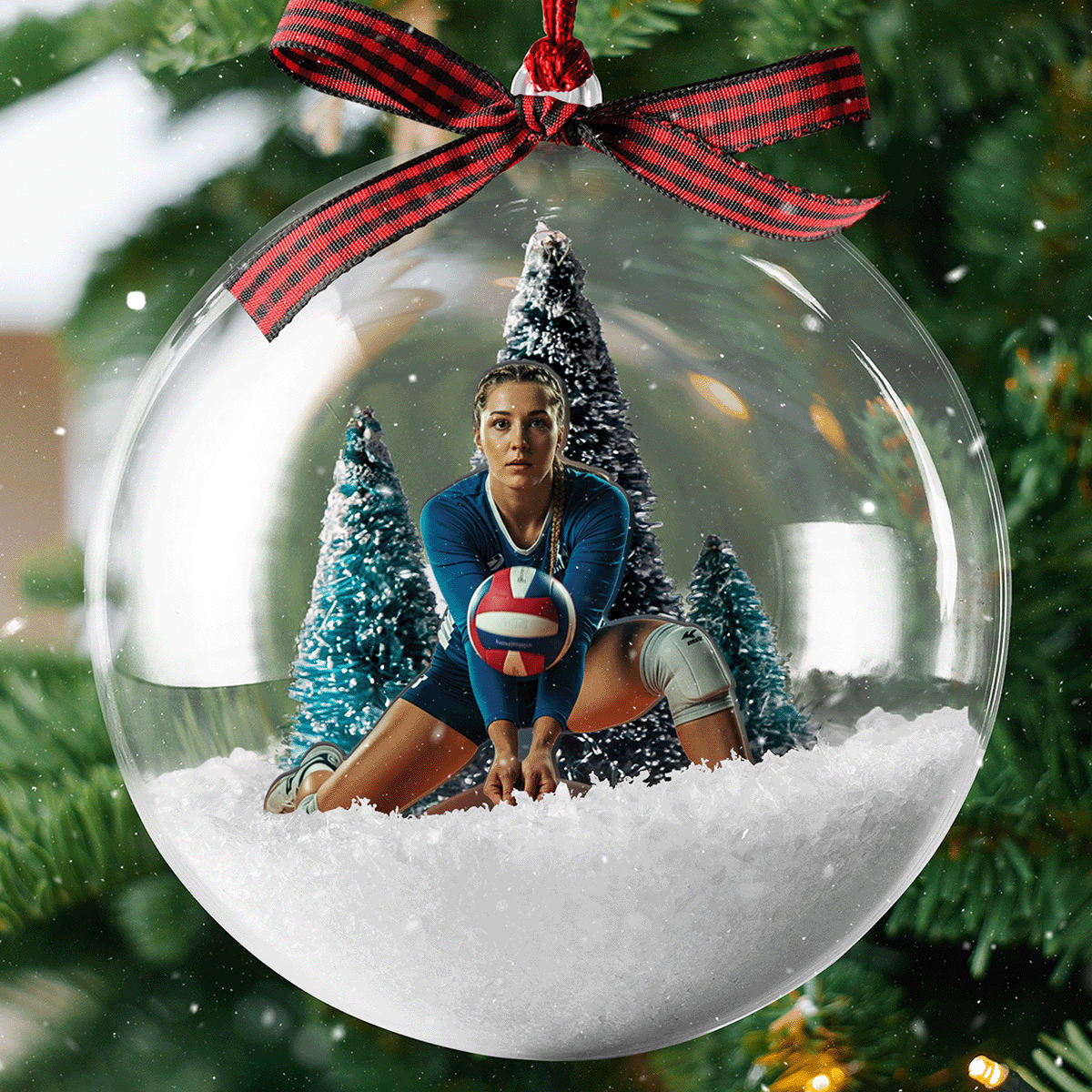 Personalized Volleyball Player Christmas Bauble Ornament