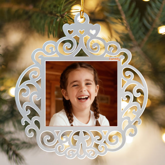 Unique Photo Inserted Mirrored Acrylic Christmas Ornament