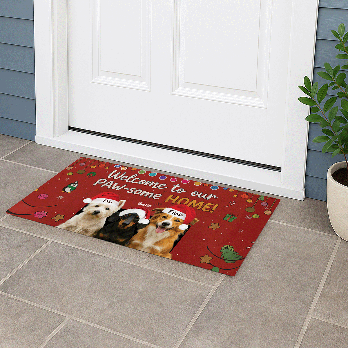 Welcome To Our Paw-Some Home! - Personalized Doormat