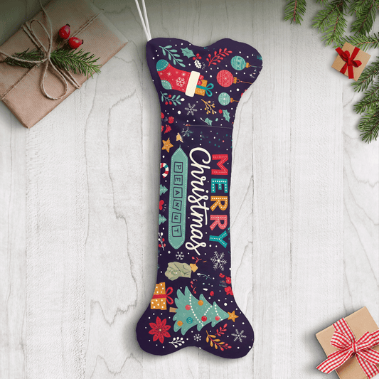 Personalized Merry Christmas Starry Night dog bone Christmas stocking, view 2