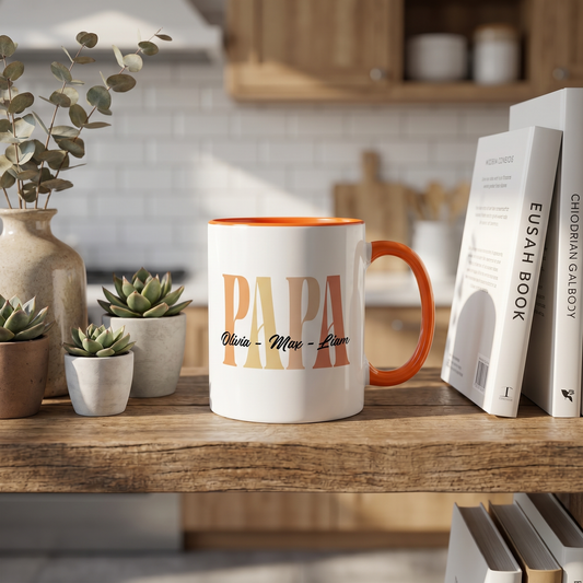Personalized Papa Accent Mug - Custom Name Coffee Mug for Papa