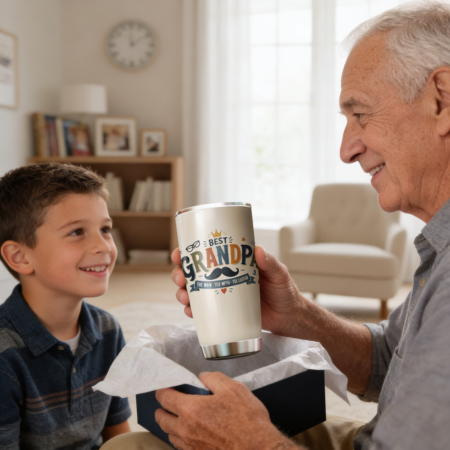 Best Grandpa Ever 20oz Tumbler – Stainless Steel Travel Mug Gift for Grandpa
