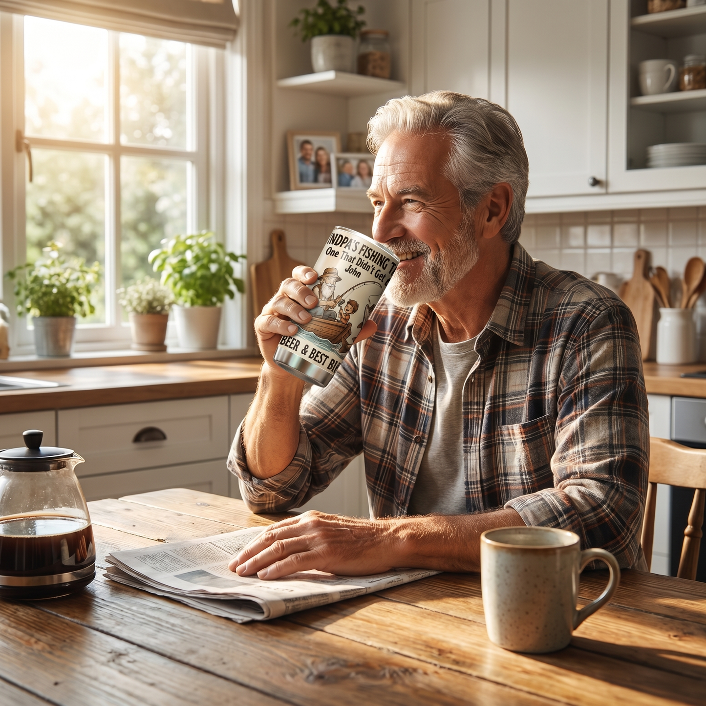 Personalized Grandpa Fishing Tales 20oz Tumbler – Custom Name Stainless Steel Travel Mug