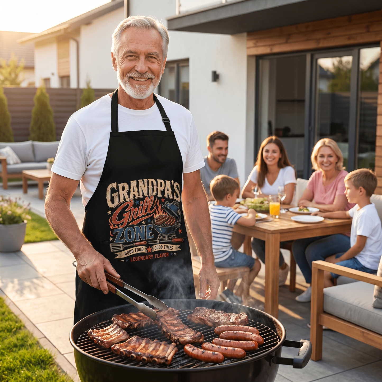 Grandpa's Grill Zone Apron – Funny BBQ Grilling Apron Gift for Grandpa