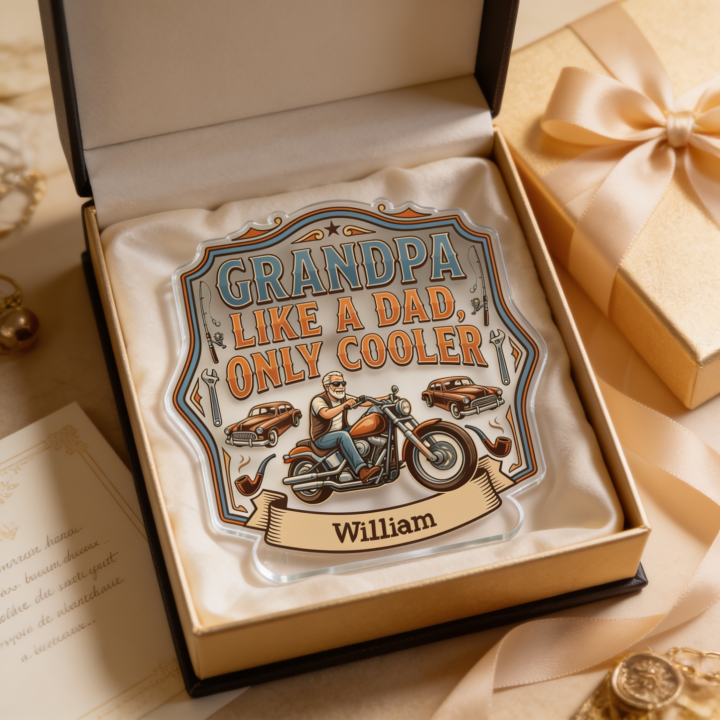 Personalized Grandpa Like A Dad Only Cooler Acrylic Plaque - Custom Photo Gift