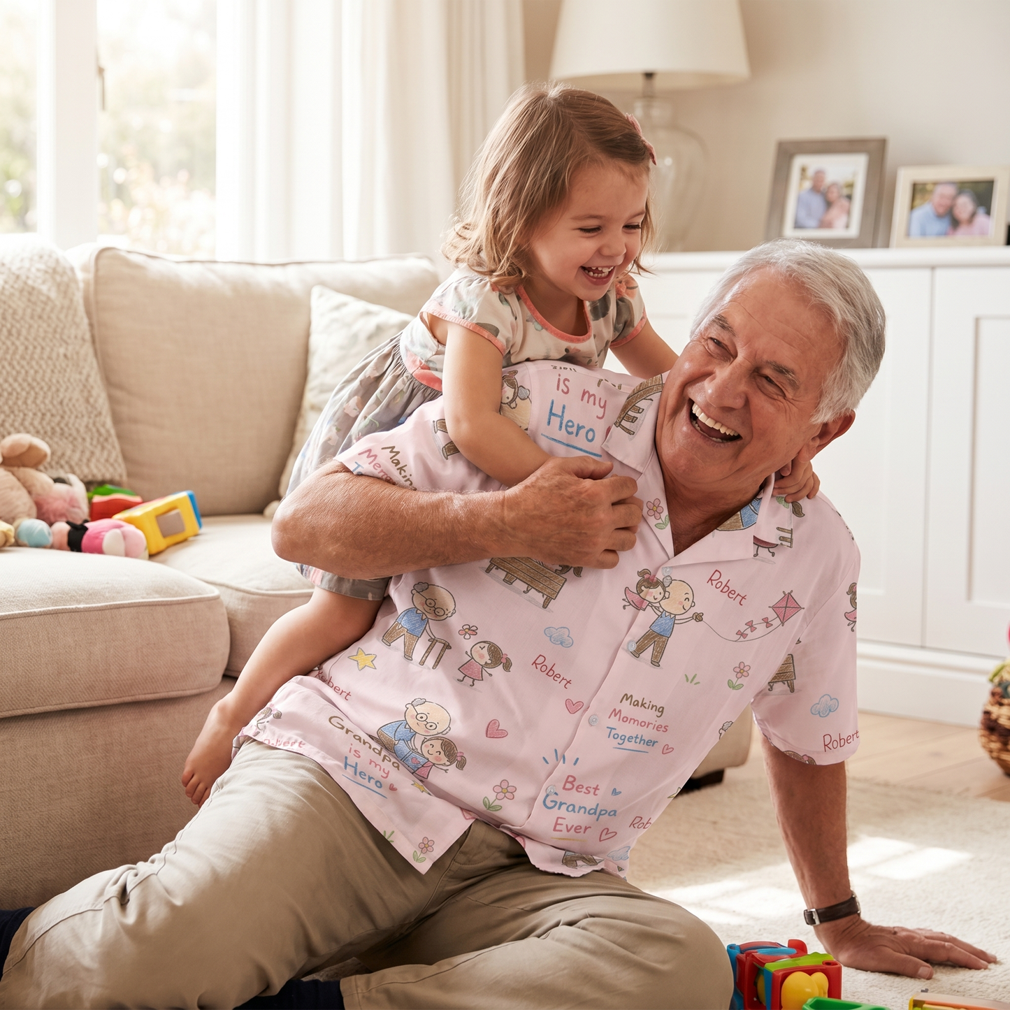 Making Memories Together Grandpa Custom Photo Hawaiian Shirt – Personalized Tropical Gift for Grandpa