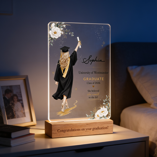 Personalized Graduation Name Night Light - Congratulations On Your Graduation Gift